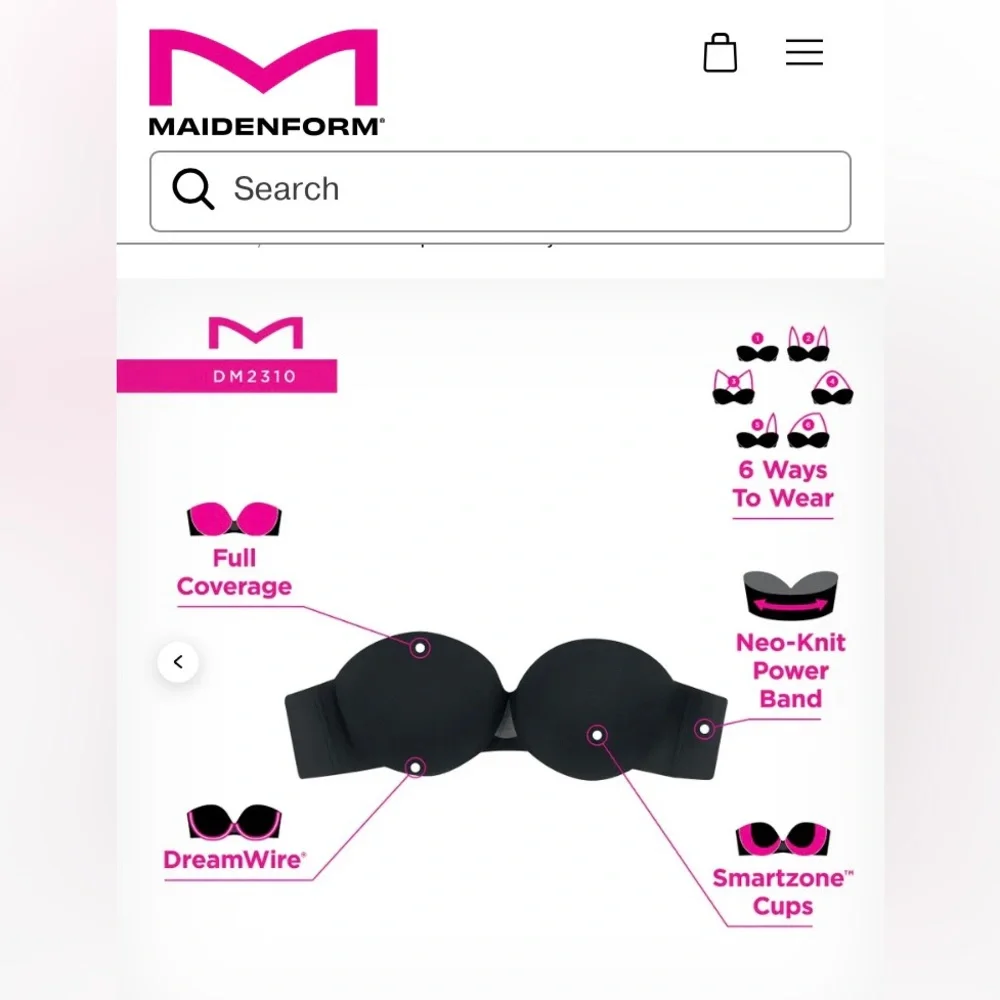 🔥❤️‍🔥NWT Maidenform Dreamwire Strapless Multiway Underwire Bra DM2310 Size 36B.🌹 - Picture 11 of 11